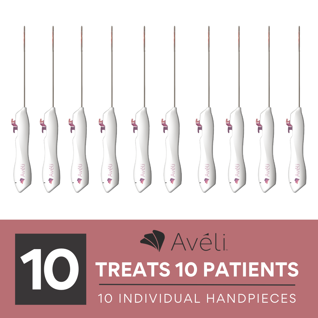 Avéli™ comes with 10 individual hand pieces to treat 10 patients. 